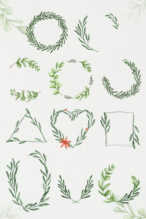 Floral wreaths collection vector - 2032960