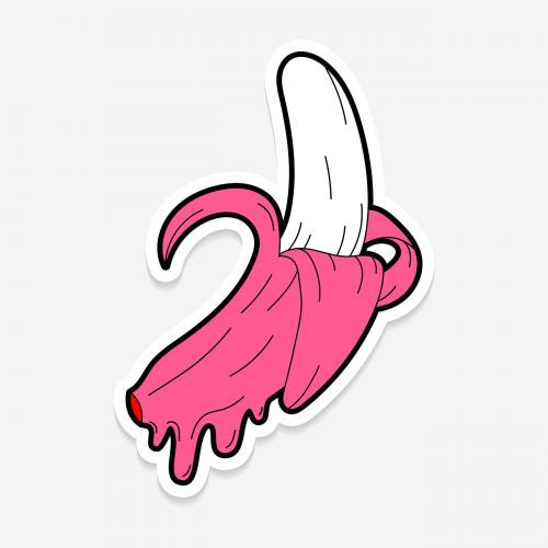 Pink pastel juicy banana vector - 2034674