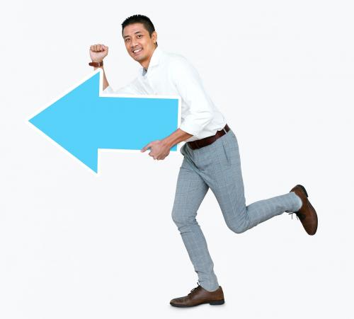Man running with a blue arrow - 475558