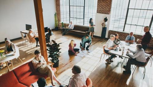 People brainstorming in a workshop - 1217956