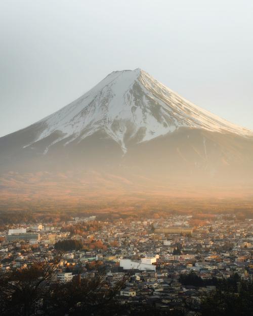 Mount Fuji and Kawaguchiko town, Japan - 1218526