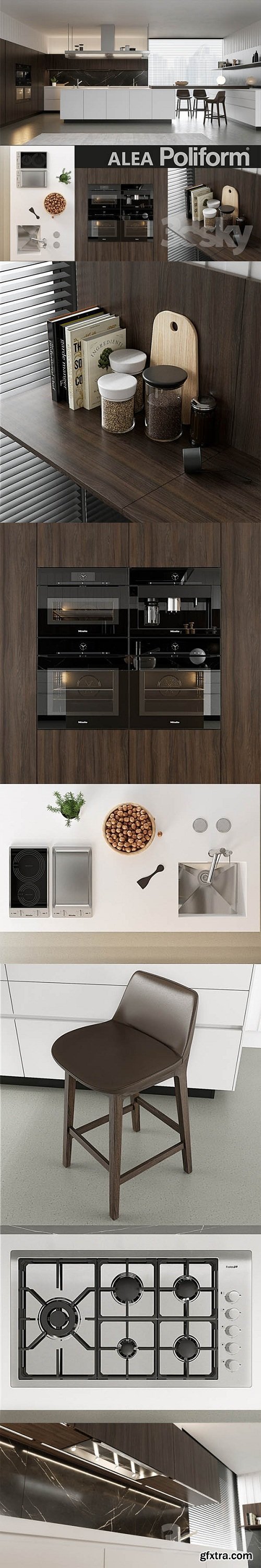 Kitchen Poliform Varenna Alea 4 (vray GGX, corona PBR)