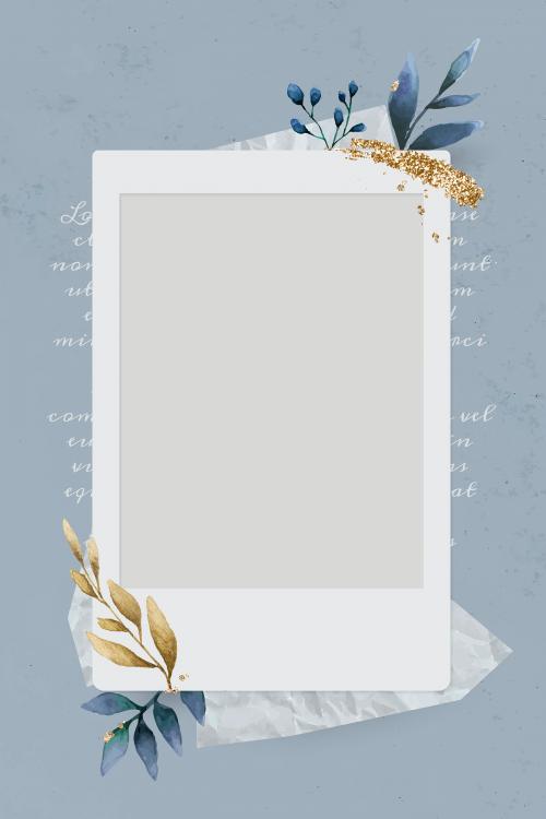 Christmas decorated blank instant photo frame vector - 1229119