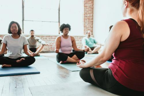 People meditating in a yoga class - 1225097