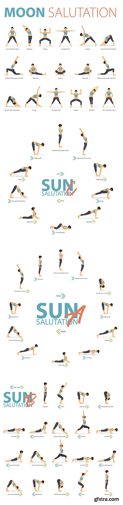 Yoga Poses Concept Flat Design