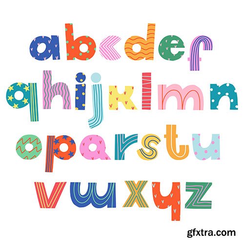 Handwritten trendy alphabet