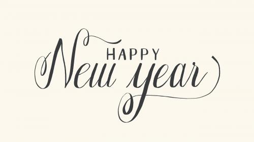 Happy new year typography style vector - 1229828