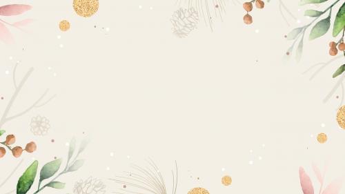 Blank leafy frame wallpaper vector - 1229880