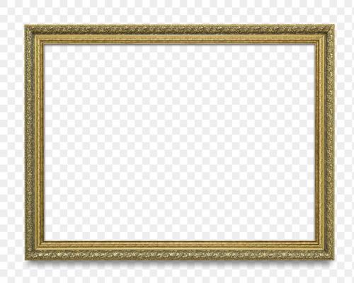 Gold picture frame transparent png - 1230663