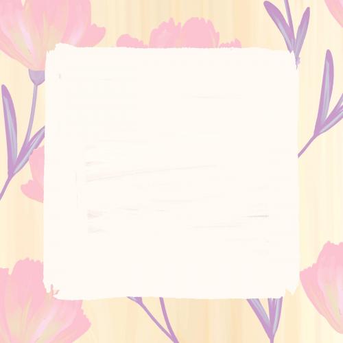 Rectangle cosmos flower frame vector - 1229976