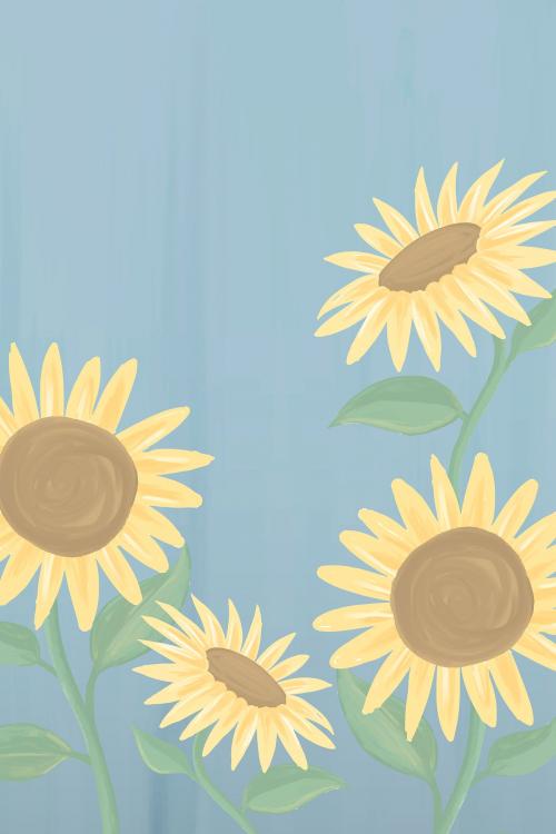 Hand drawn sunflower mockup vector - 1229977