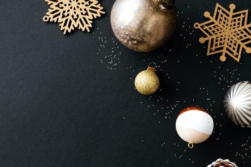 Festive golden Christmas frame design - 1231294
