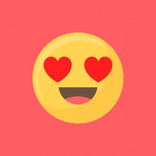 Heart-eyes face emoticon symbol vector - 1230171