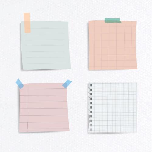 Set of notepaper on textured paper background - 1233259