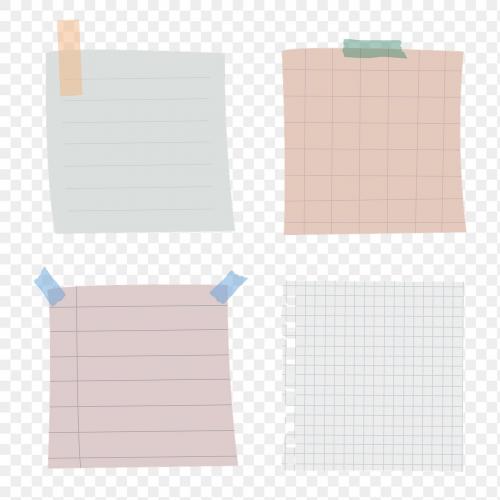 Set of notepaper on transparent - 1233292