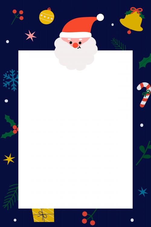 Rectangle Santa Christmas frame vector - 1230392