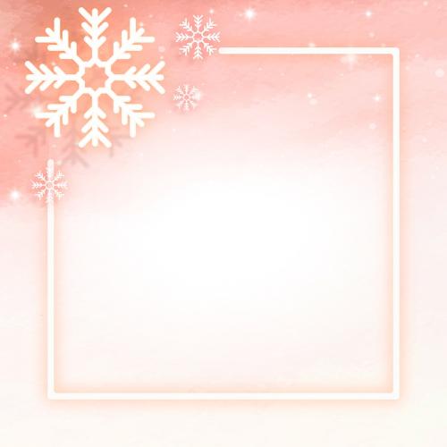 Orange neon snowflake frame social banner vector - 1233097