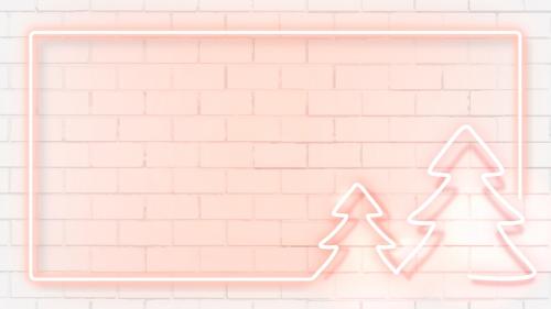 Pink neon Christmas frame illustration - 1233103