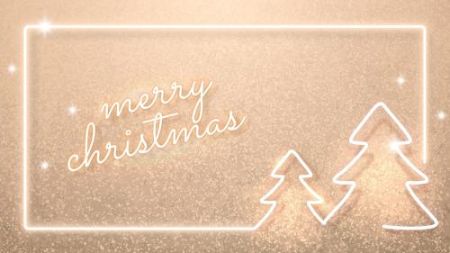 Gold neon Christmas social banner vector - 1233107