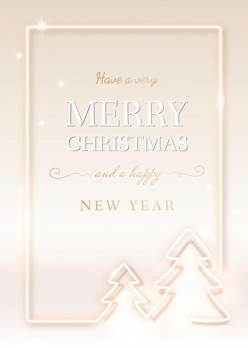 Christmas card template vector - 1233110