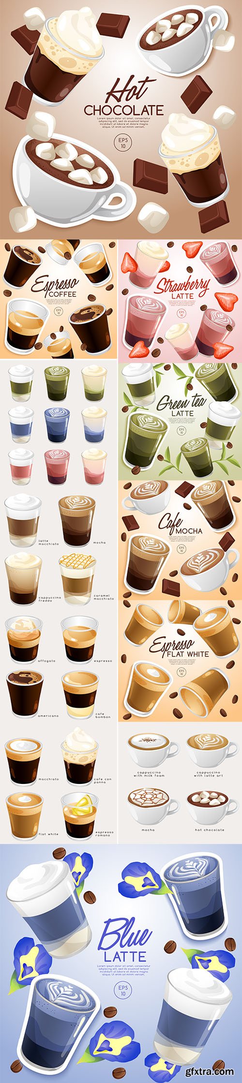 Set of Coffee Types Illustration