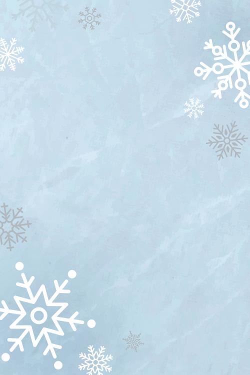 Blue snowflake Christmas frame vector - 1234023