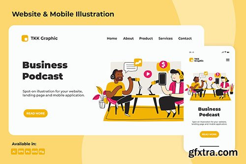 Business Podcast Landing page & Mobile design