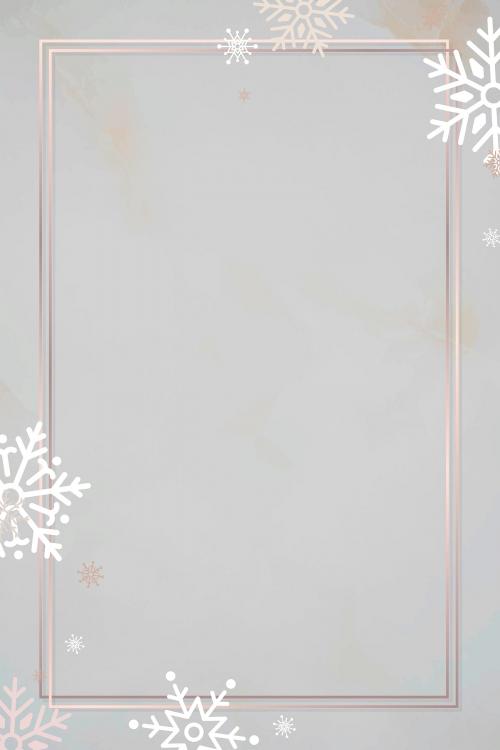Snowflake Christmas frame design on a gray background vector - 1234101