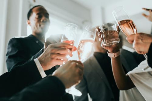 Business people making a toast at an office party - 1216752