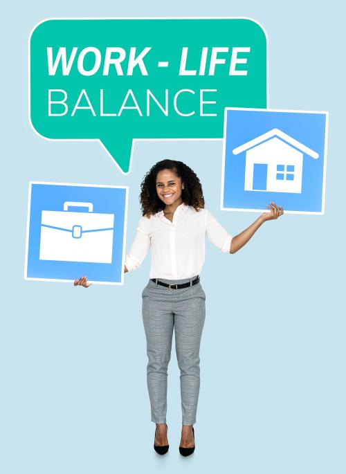 Woman showing work life balance concept - 475077