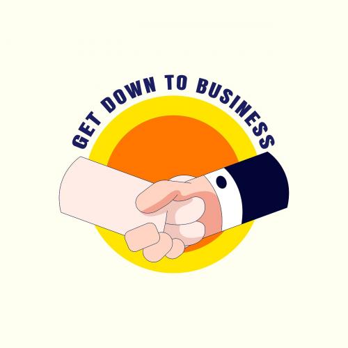 Get down to business badge vector - 1015416