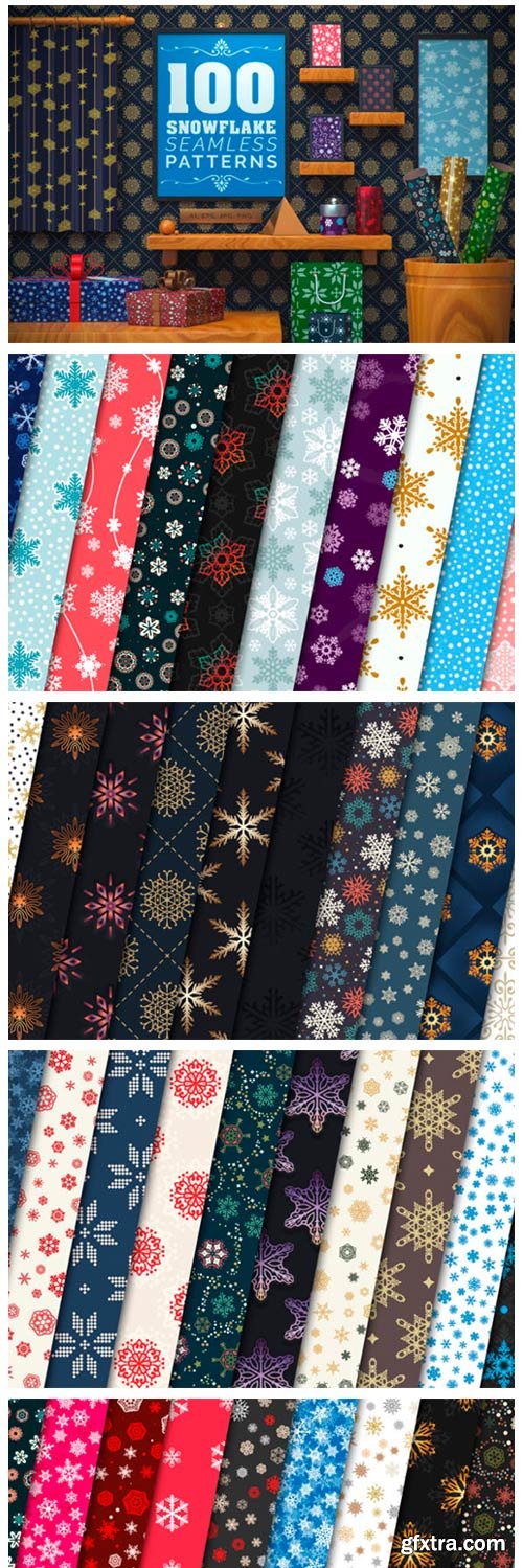 100 Snowflake Seamless Patterns 4428214