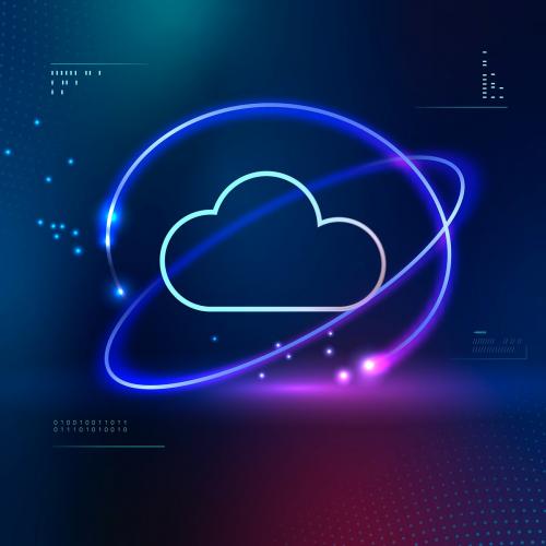 Computer cloud network technology vector - 1016942