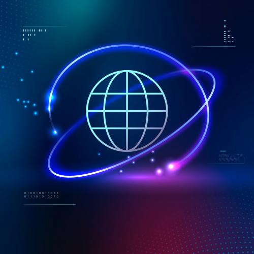 Global network futuristic technology vector - 1016952