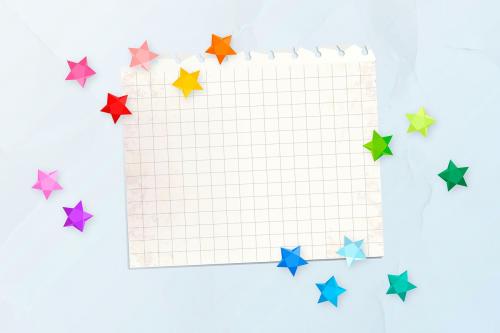Colorful stars on a blank paper vector - 1016968