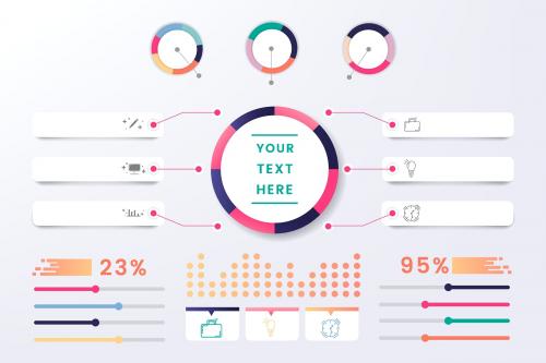 Colorful infographic element design vector - 1055306