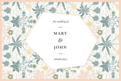 William Morris patterned wedding invitation template vector - 1080064