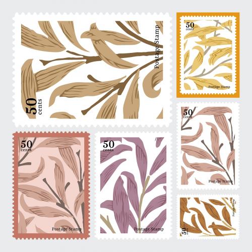 William Morris pattern stamp vector set - 1080077