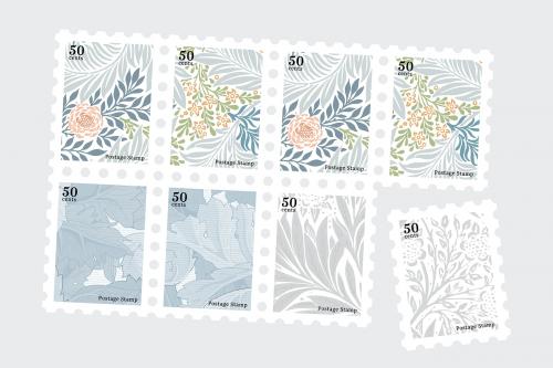 William Morris pattern stamp vector set - 1080088