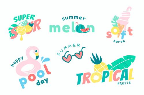 Cute fun summer collection vector - 1180299