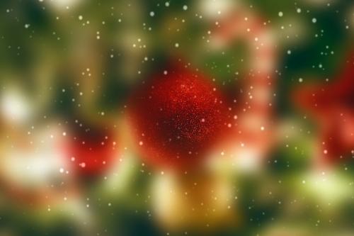 Blurry Christmas tree ornaments background - 1229655