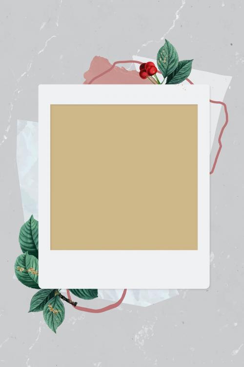 Christmas decorated blank instant photo frame vector - 1228973