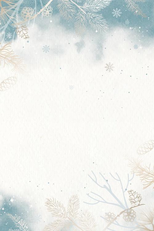 Winter background mobile phone wallpaper vector - 1229061