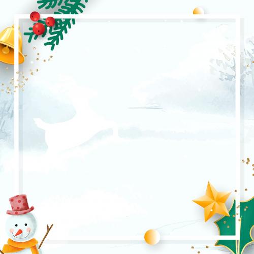 Christmas frame on winter background mobile phone wallpaper vector - 1229094