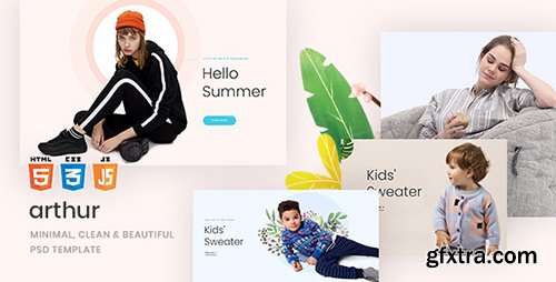 Arthur - Minimal, Clean & Beautiful PSD Template 23715996