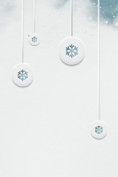 Blue snowflakes on white paper background vector - 1229228