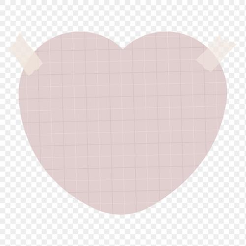 Blank heart shape paper set with sticky tape on transparent - 1233190