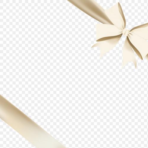 Gold Christmas ribbon element transparent png - 1234322