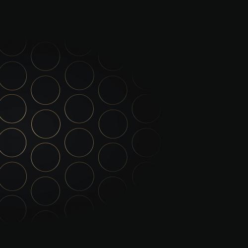 Seamless gold circle grid pattern on black background vector - 1229412