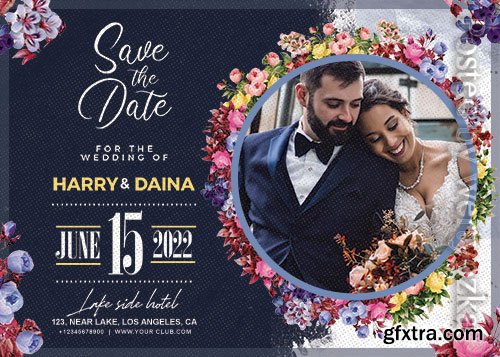 Wedding Invitation Card with Photo - Premium flyer psd template